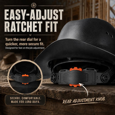Western Cowboy Hard Hat with Chin Strap