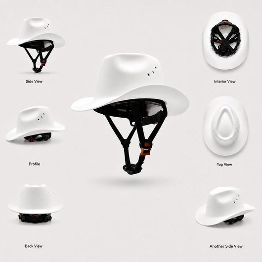Western Cowboy Hard Hat with Chin Strap