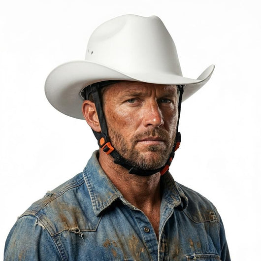 Western Cowboy Hard Hat with Chin Strap